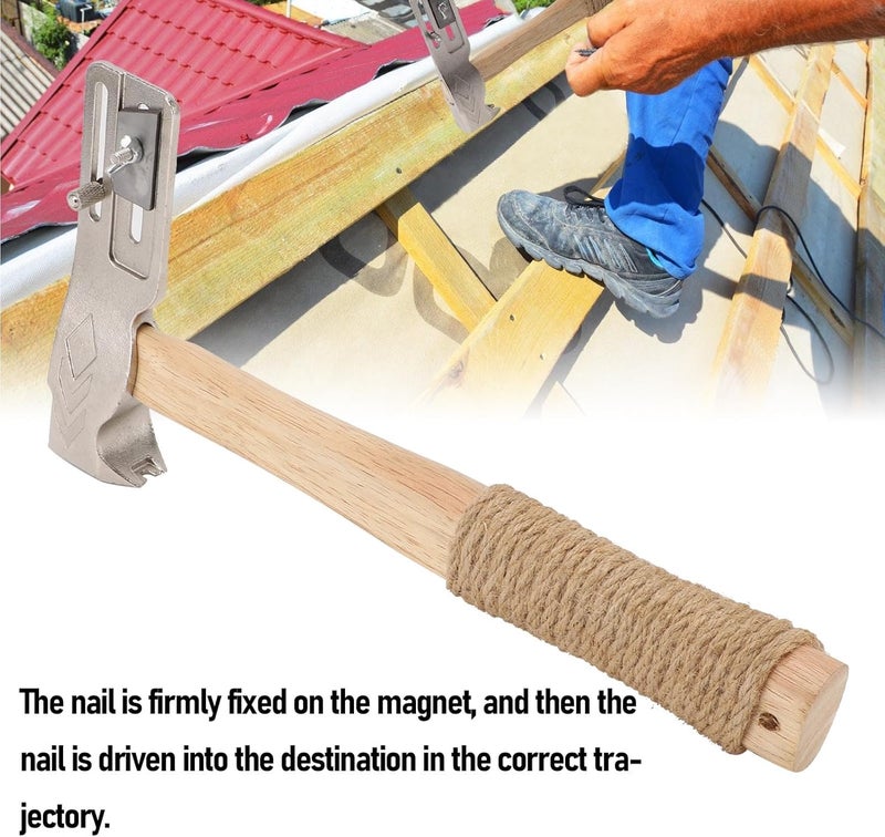 Bewinner Roofing Hammer, Multi Function Portable Shingler Hammers with Ergonomic Handle, Hacha Para Roofing, Magnetic Nail Holder for Roof Construction Repair - Image 3